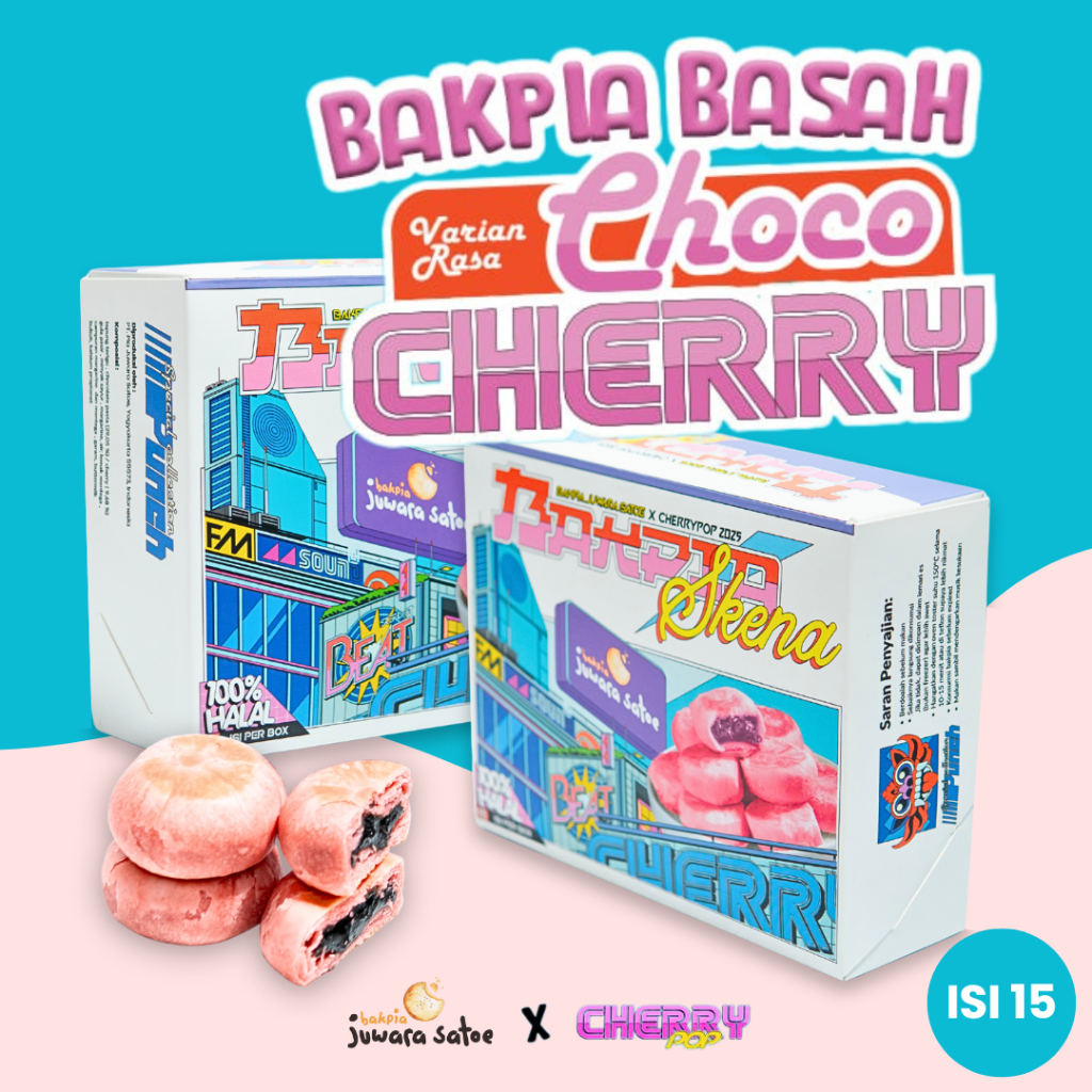 

BAKPIA JUWARA SATOE [ Isi 15 ] Bakpia Choco Cherry - Cherrypop Edition
