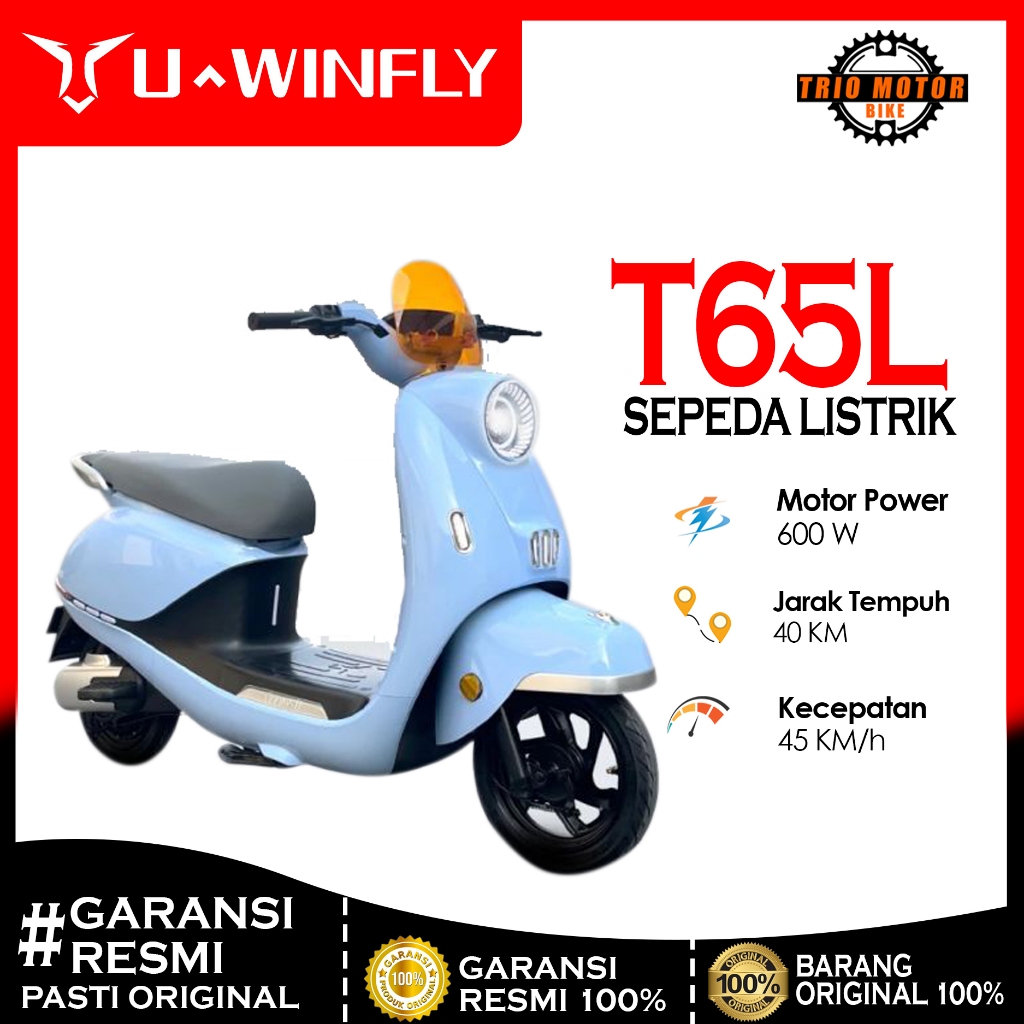 U-WINFLY Sepeda Listrik T65 600 Watt Lithium Battery - Garansi Resmi Uwinfly