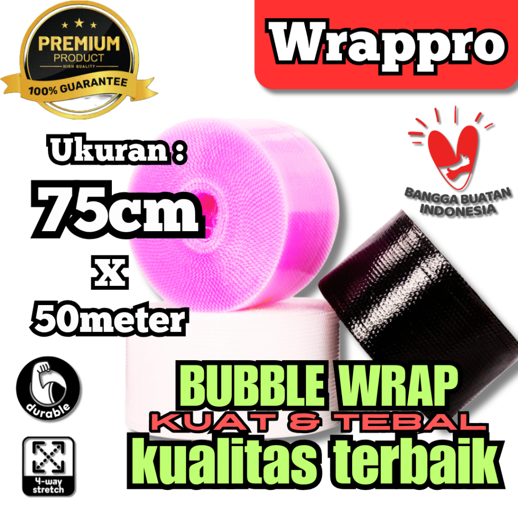 

Plastik Packing Bubble Wrap Tebal 75cm x 50m / Bubble Wrap Roll Premium Quality