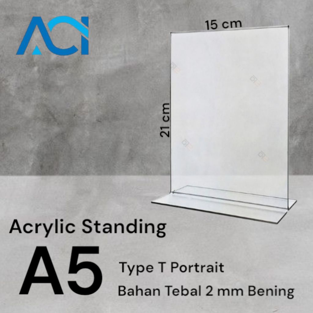 

Akrilik Standing/Akrilik Tent Holder/Tempat Brosur/Akrilik Tent Card A5 T Portrait 2mm