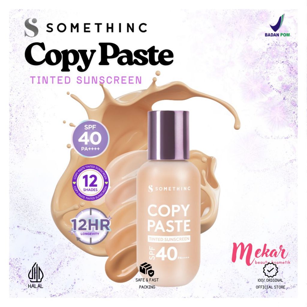 Somethinc Copy Paste Tinted Sunscreen SPF 40 PA++++ | Somethinc alas bedak | Skin Tint Somethinc