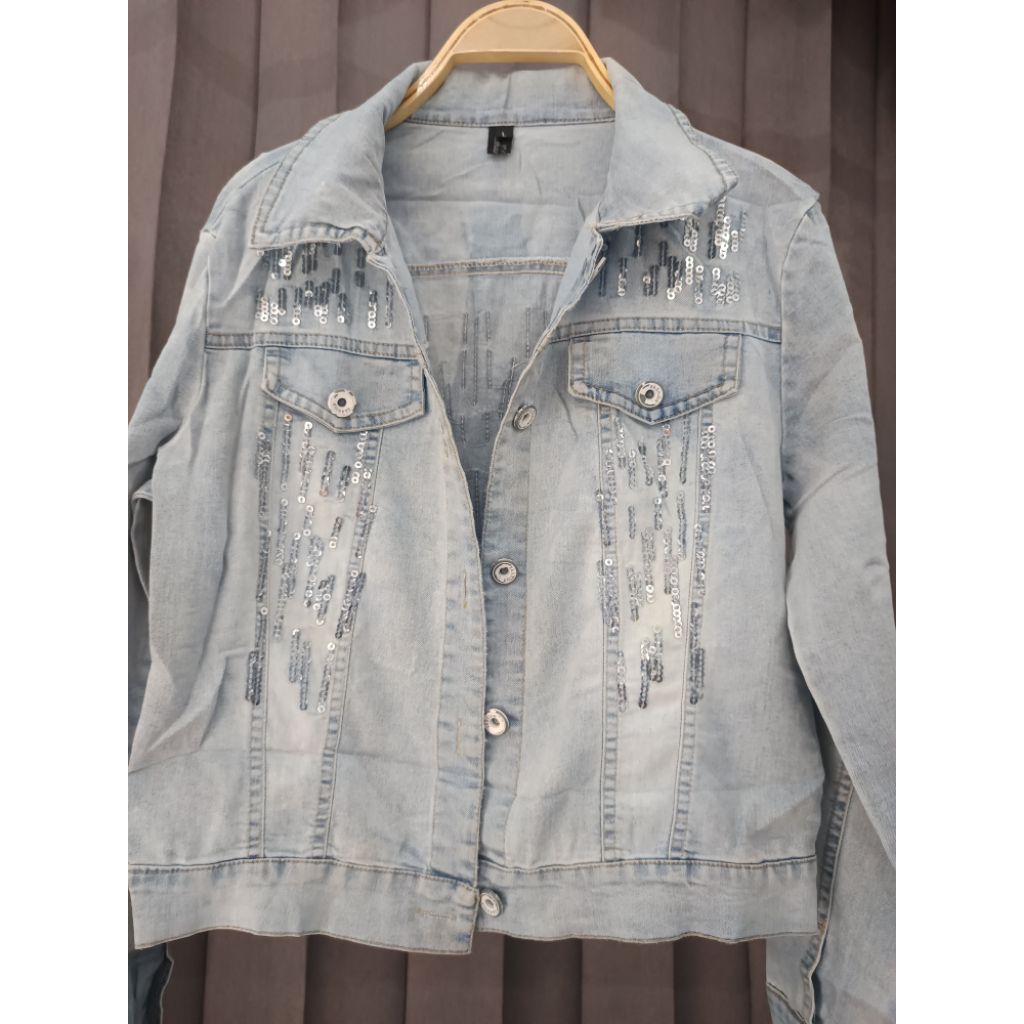 jaket jeans wanita import premium