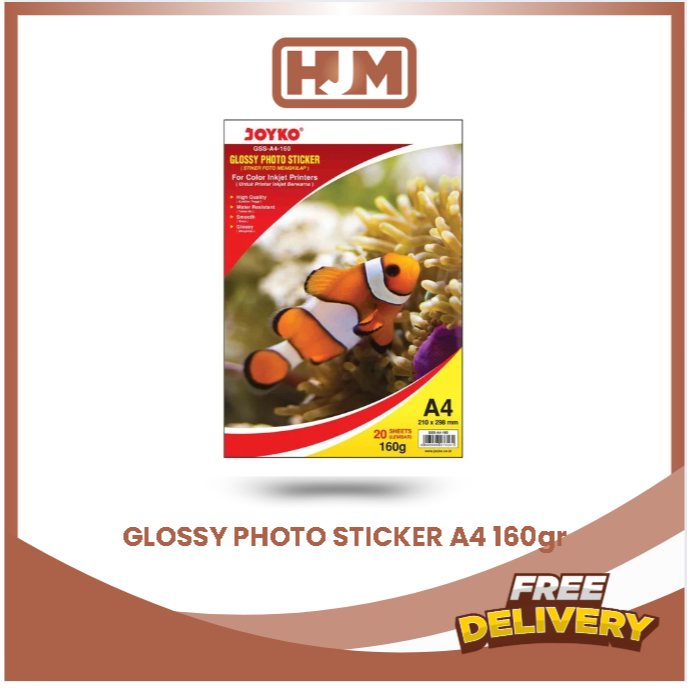 

KERTAS STIKER / GLOSSY PAPER A4 160GR STICKER JOYKO GSS-A4-160