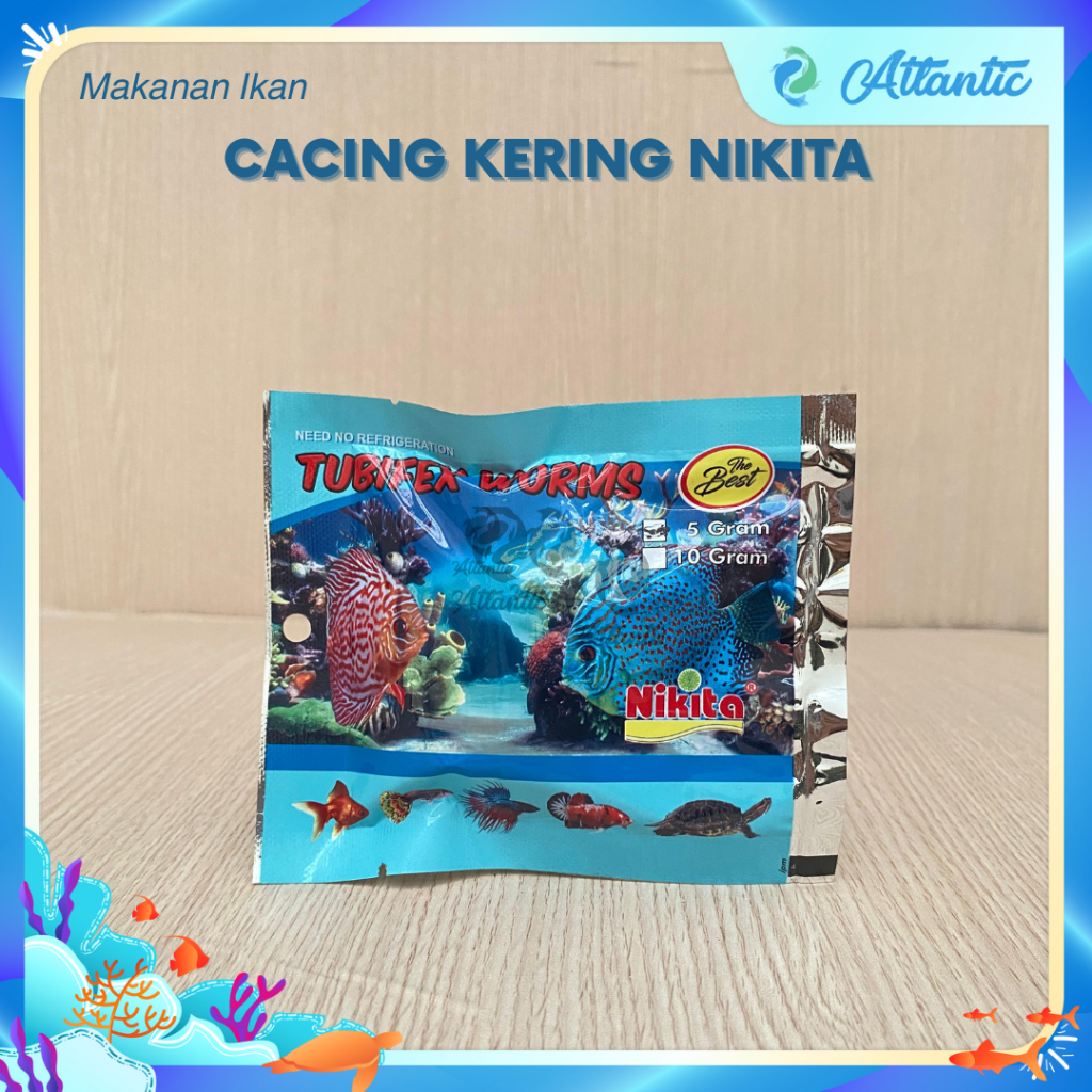 Nikita Cacing Kering Tubifex Worms 5Gr Cacing Sutra Kering Pakan  Ikan Discus Koi Lohan Kura Kura