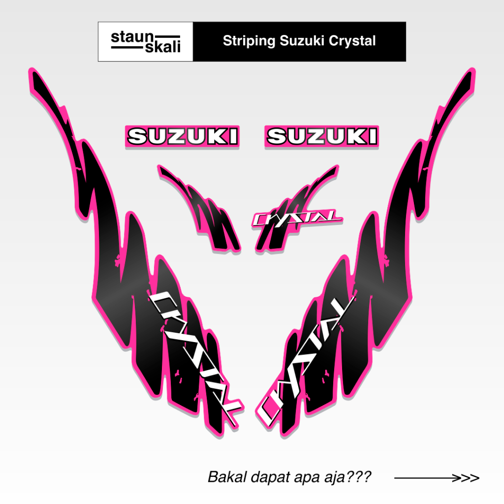 Striping Suzuki Crystal Variasi (3) Sticker Komplit Lis Suzuki Kristal Original