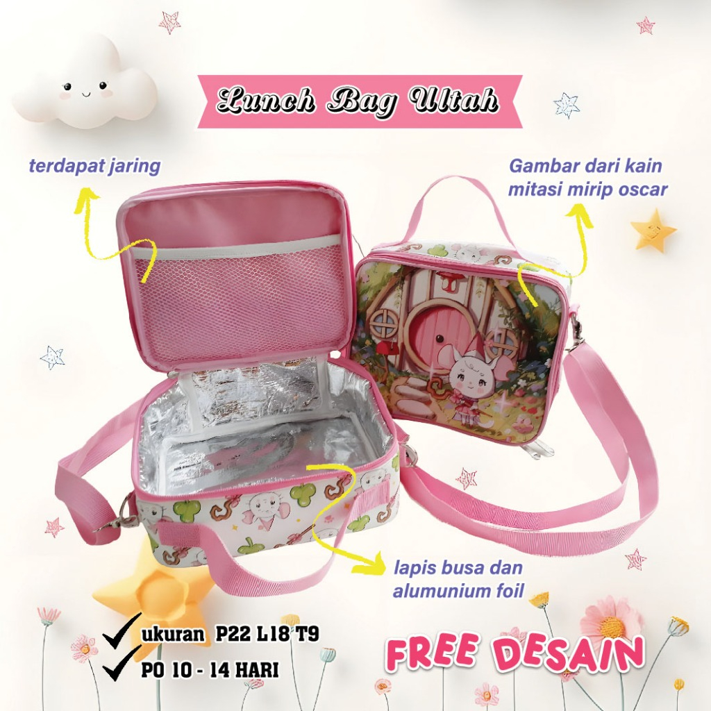 Souvenir hampers ulang Tahun Tas lunch bag Cooler bag saku slempang