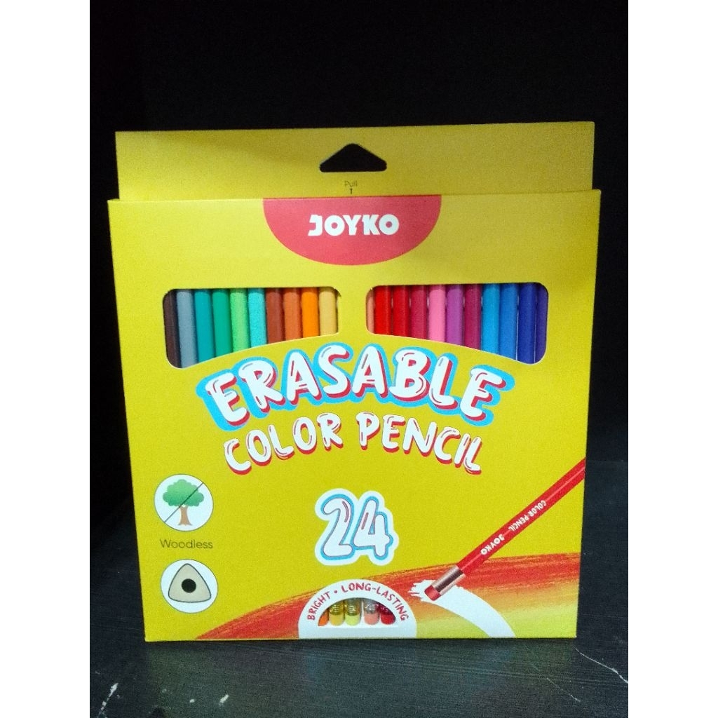 

(1 PCS) PENSIL WARNA 24W ERASABLE JOYKO