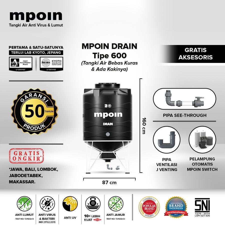 Mpoin Drain Toren Ledeng Tangki Tandon Ukuran 550 L Original