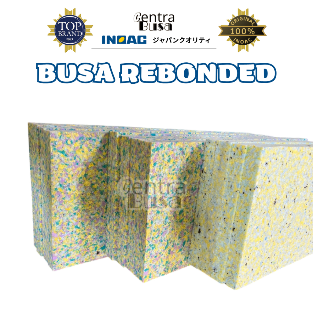 Busa Rebonded INOAC 50x50 cm, 100x50 cm, 100x100 cm BISA CUSTOM POTONG Rebonded Foam Busa Serbaguna 