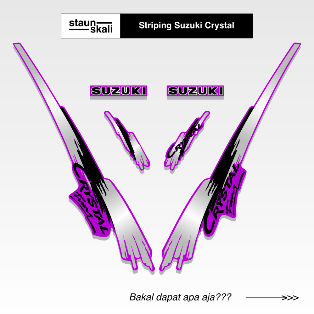 Striping Suzuki Crystal Variasi (9) Sticker Komplit Lis Suzuki Kristal Original