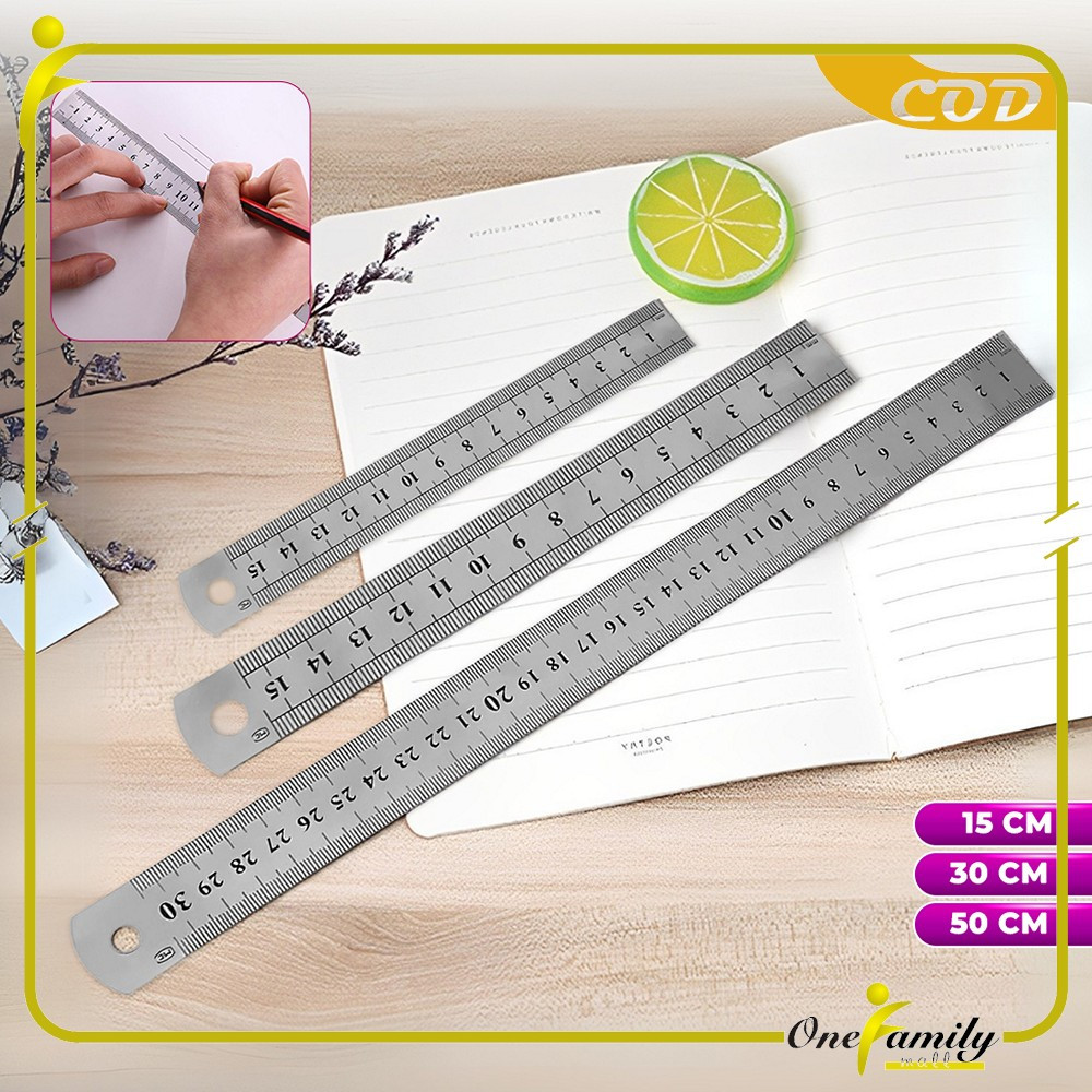 

EC ONE-A107 Penggaris Besi Stainless Steel Ruler UK 50CM / Penggaris Serbaguna Perlengkapan Sekolah / Mistar Besi Alat Ukur Multifungsi