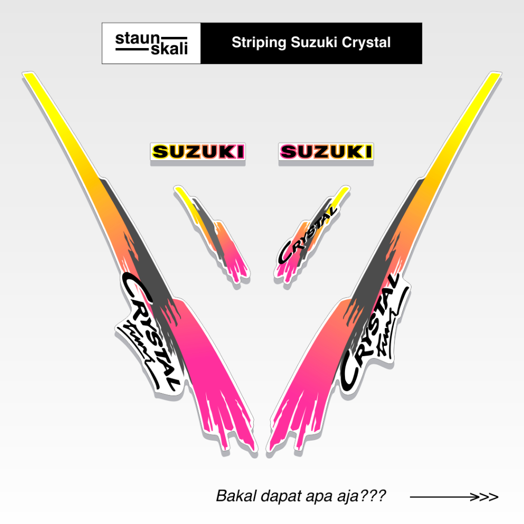 Striping Suzuki Crystal Variasi (11) Sticker Komplit Lis Suzuki Kristal Original