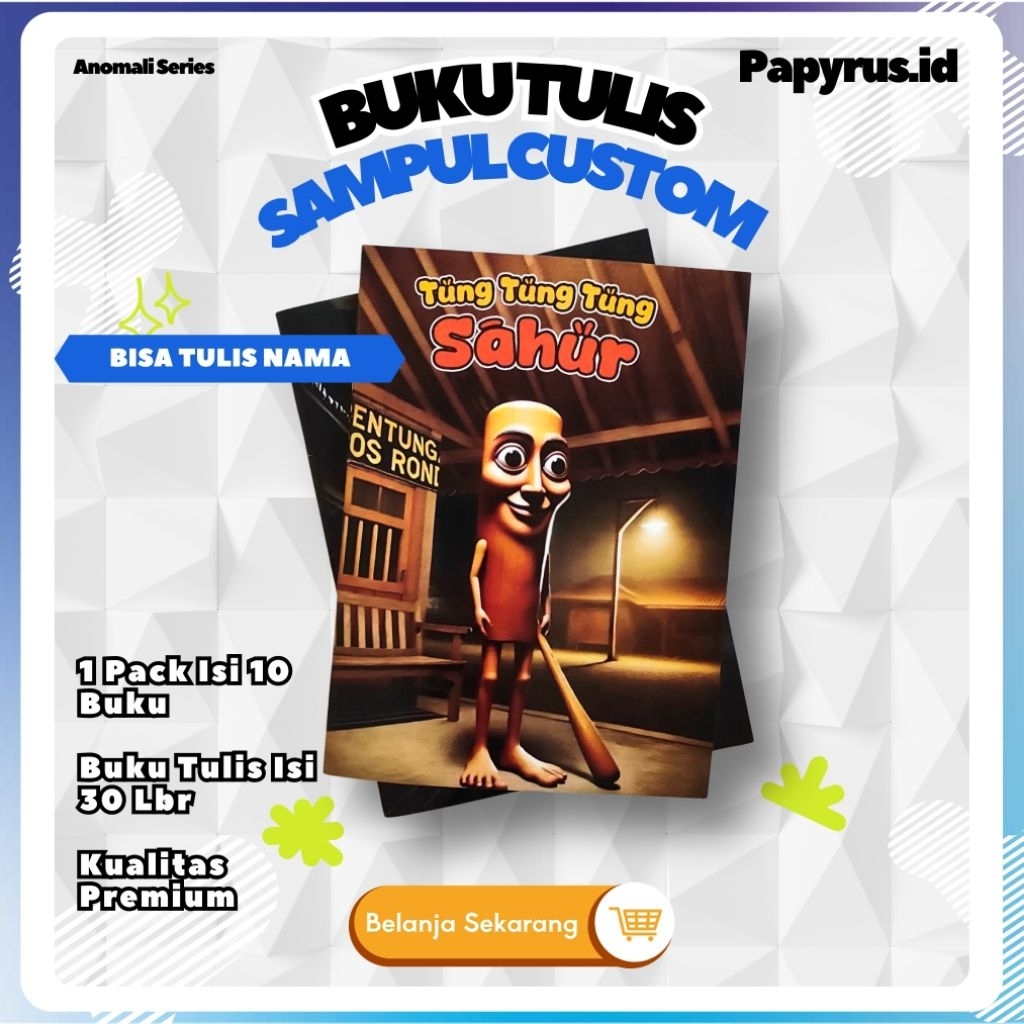 

BUKU TULIS SEKOLAH CUSTOM/1 PACK ISI 10 PCS/ANOMALI/MURAH DAN BISA NAMA