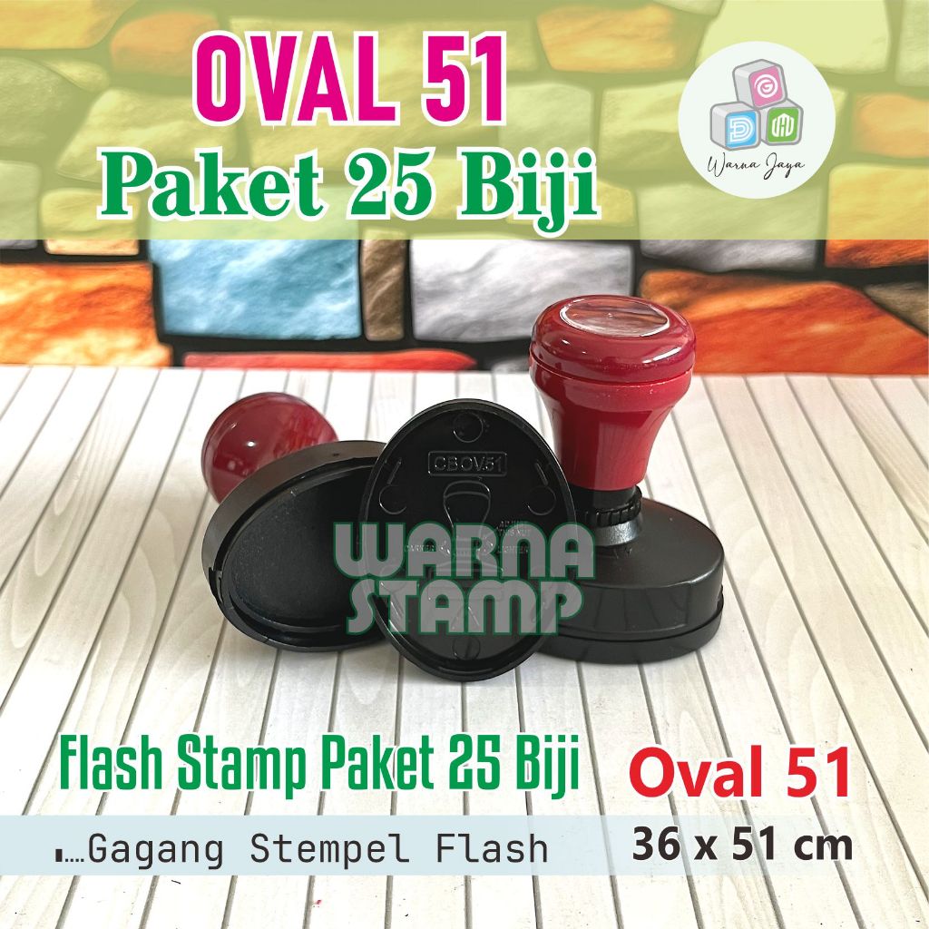 

Gagang Stempel Flash Oval 51 ( 36 x 51 mm ) Paket 25 Biji / Gagang Stamp Flash Oval / Hanya Gagang Saja