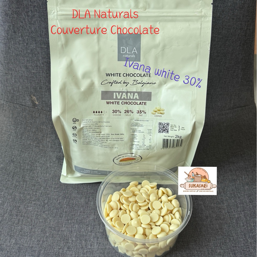 

DLA Naturals Ivana White 30% 2kg Chocolate Couverture cokelat coklat putih WHC
