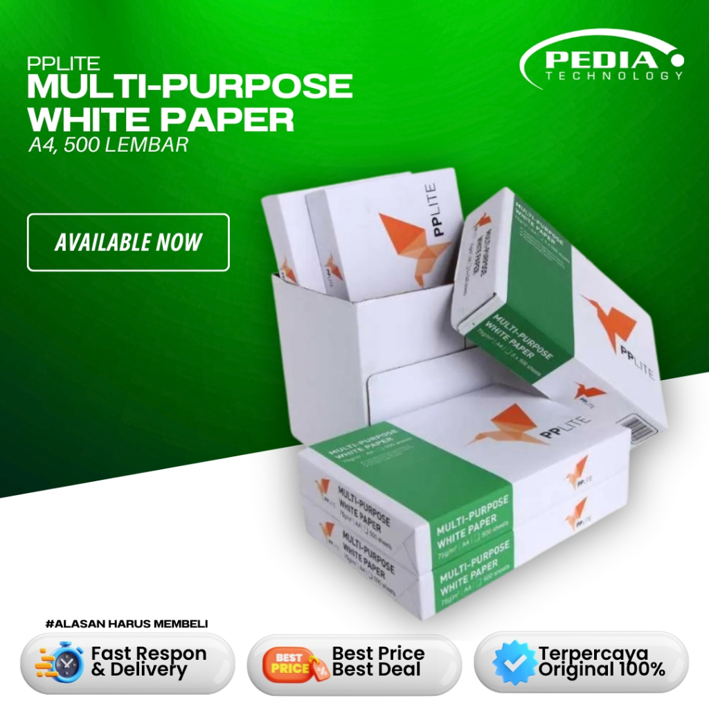 

Paperlite Kertas HVS 75gr White Paper - Multi-Purpose Putih untuk Penggunaan Umum 75gr Paperlite