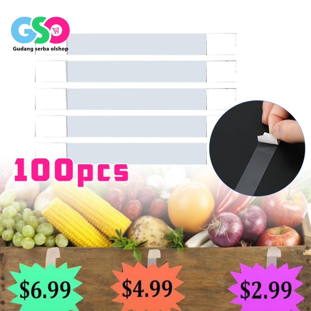 

100pcs PVC Display Kartu Promo Label Harga 14cm Plastik Kuat Tahan Untuk Rak Toko Supermarket