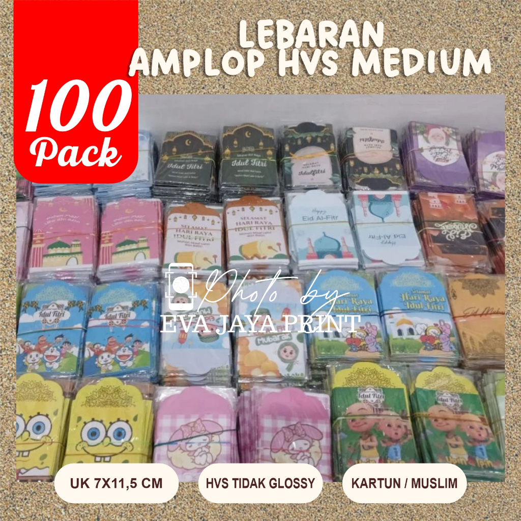 

100PAK SIAP PAKAI AMPLOP LEBARAN HVS MEDIUM/SEDANG