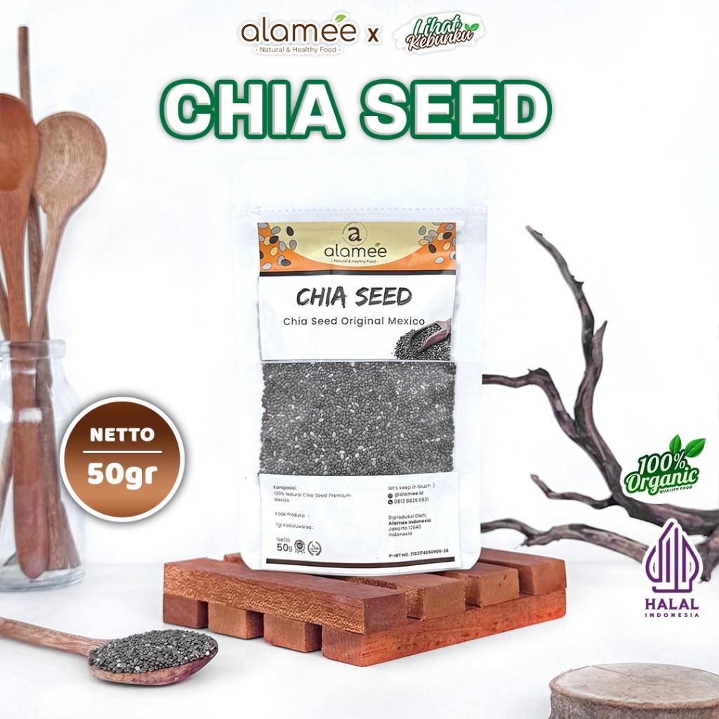 

ALAMEE Organic Chia Seed Grade A Biji Chiaseed 50 gr Rempah JSR Meksiko lihat kebunku