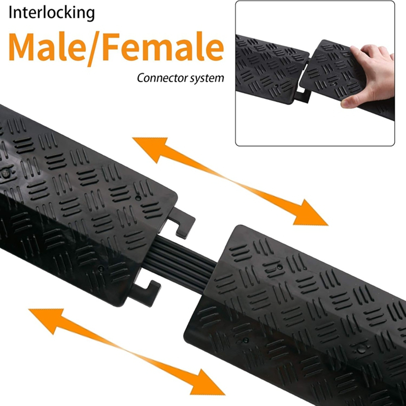 1M Kabel Duct Lantai Hitam Penutup Kabel Lantai Floor Cable Duct Kabel Ducting Lantai