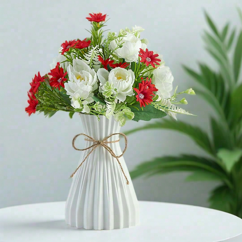 Set Vas Bunga Plastic Aesthetic Bunga Hias Plastik Bunga Hiasan Ruang Tamu Bunga Hiasan Meja Makan