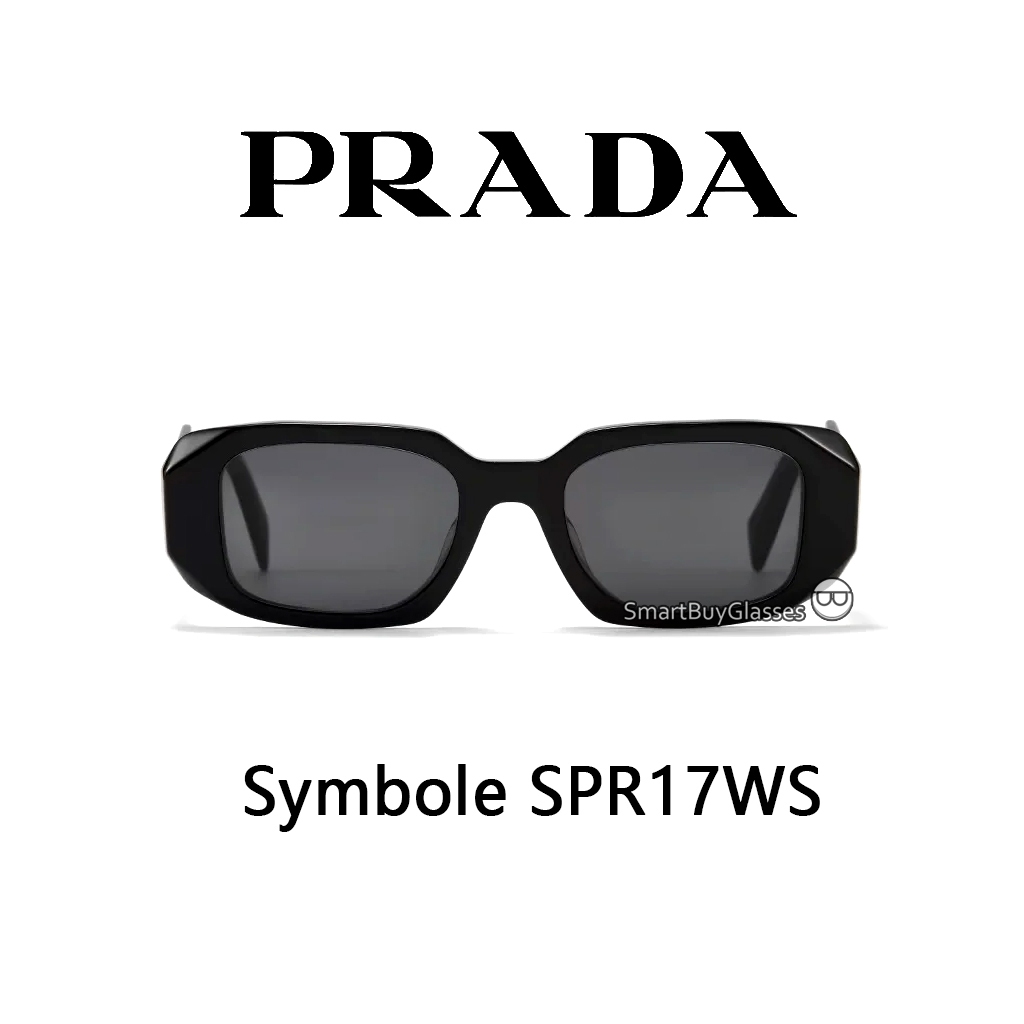 【100% Original】Kacamata Hitam PRADA Symbole SPR17WS Sunglasses Black Pria Wanita / Kacamata prada Su