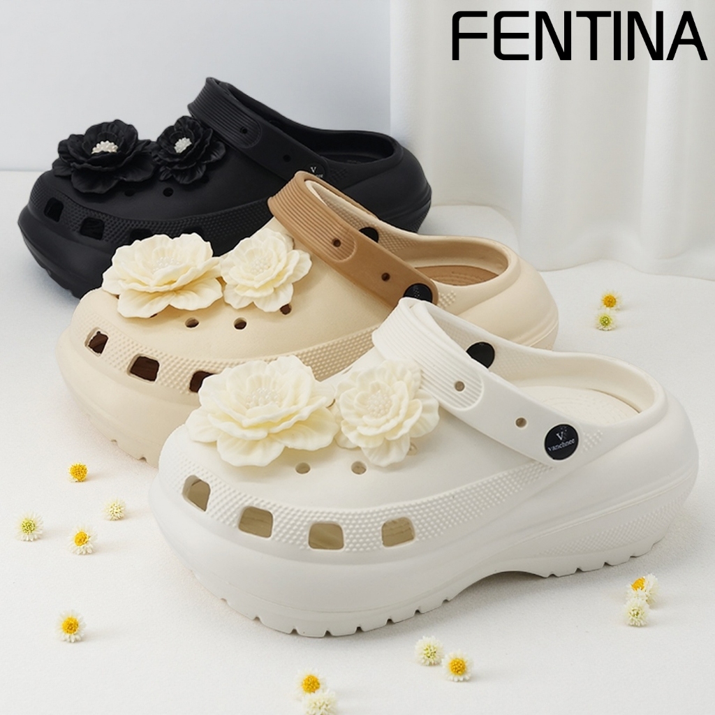 FENTINA Sandal Kodok Wanita Korea Sandal Baim Wanita Wedges Sandal Sepatu Wanita Kekinian Tinggi