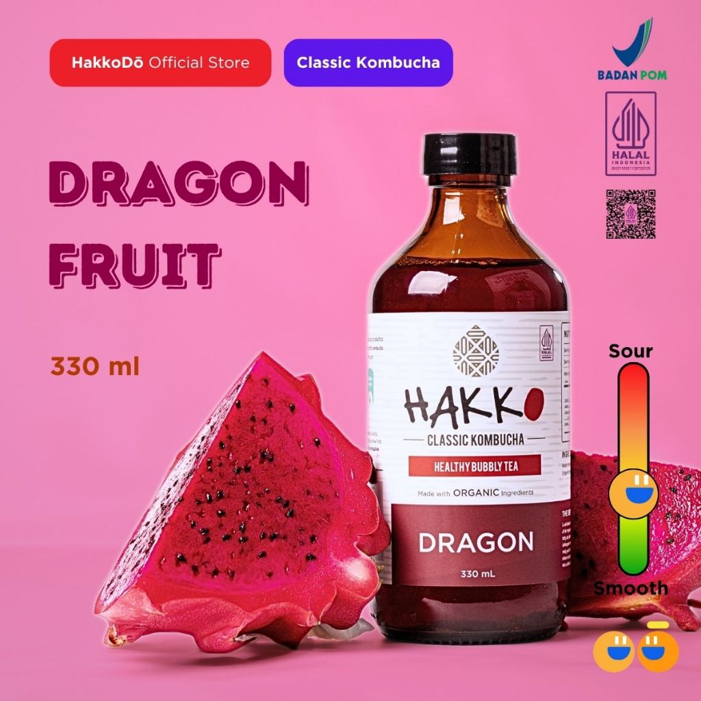 

Hakko Kombucha Dragon Fruit/ Buah Naga 330ml