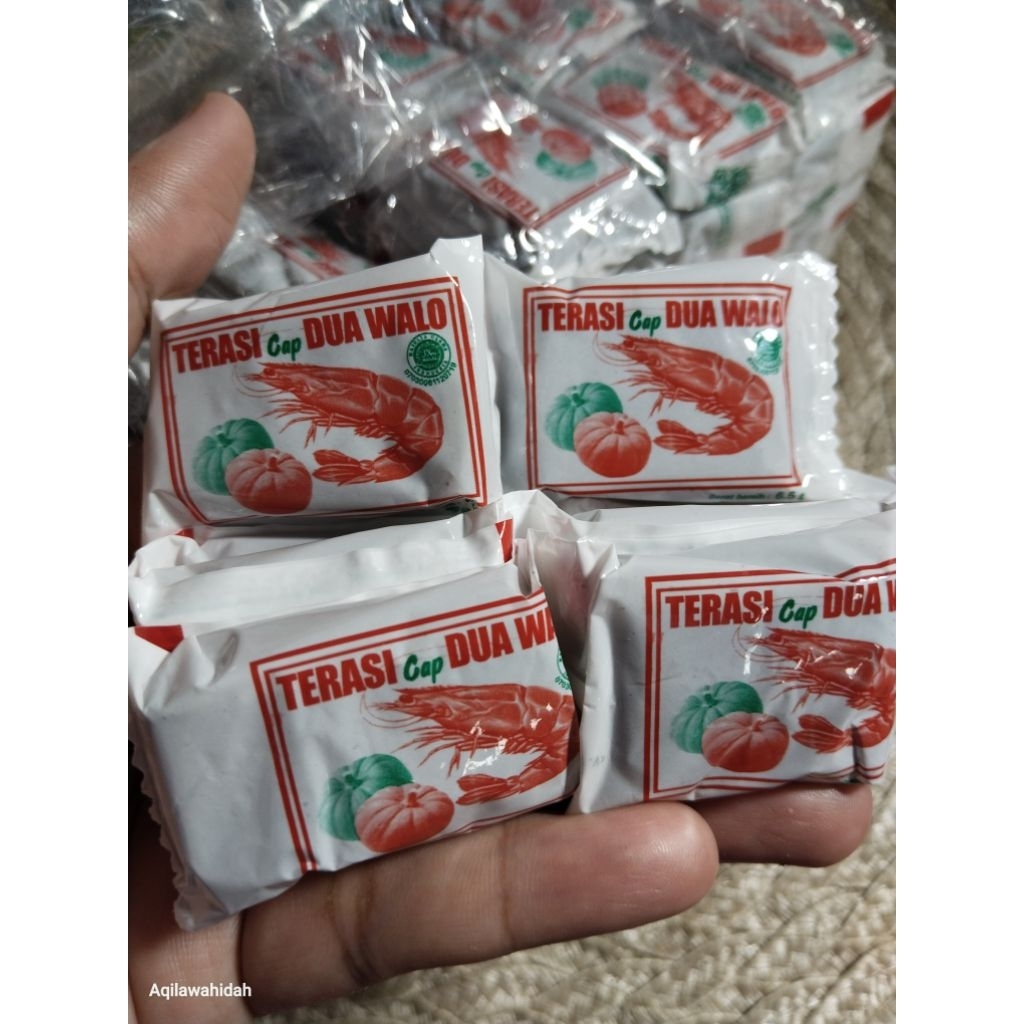 

Terasi Jadul Enak Cap Duawalo 1 pak isi 100pcs/Acan Dua waluh udang