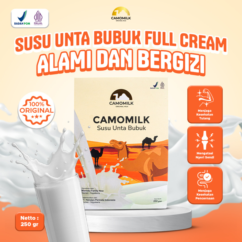 

CAMOMILK – Susu Unta Bubuk Full Cream Kesehatan Tulang dan Sendi