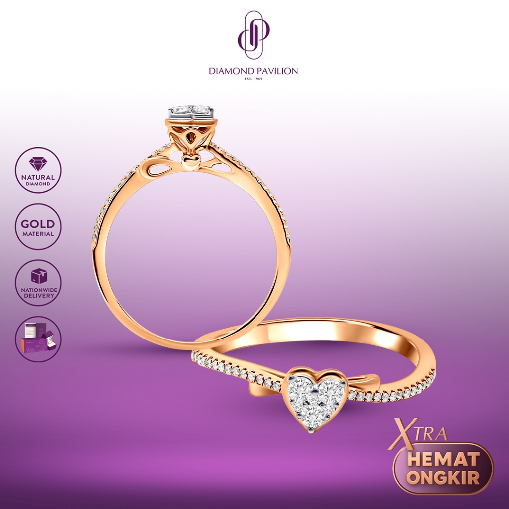 Diamond Pavilion Cincin Emas Batu Berlian Luvia Ring