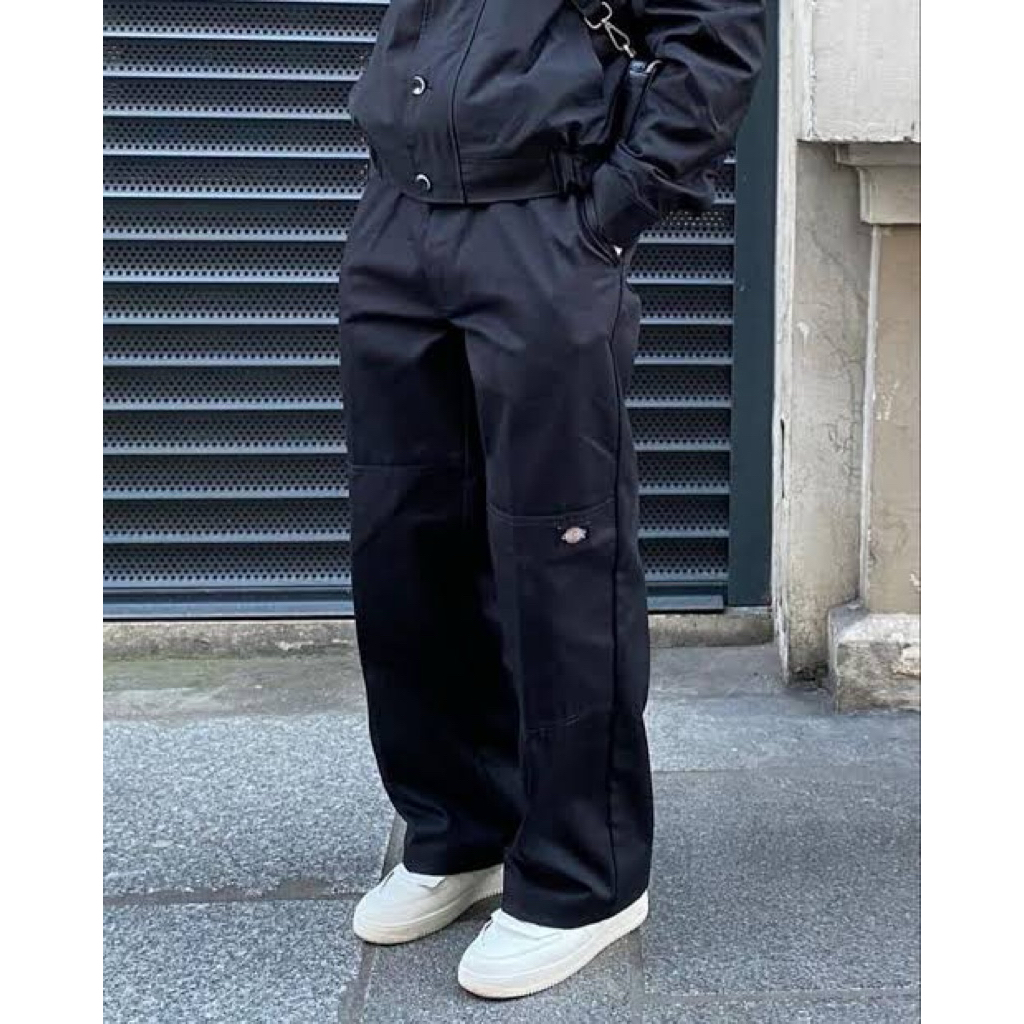 Double Knee Dickies black cakep