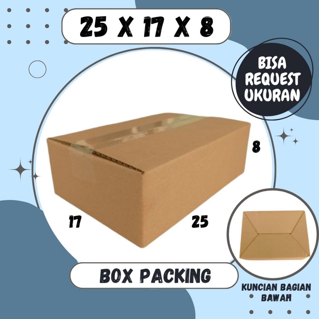 Kardus 25x17x8 Box A0 Packing Karton Dus Kotak Kemasan kosmetik  Jamu Obat Madu Kardus Balap