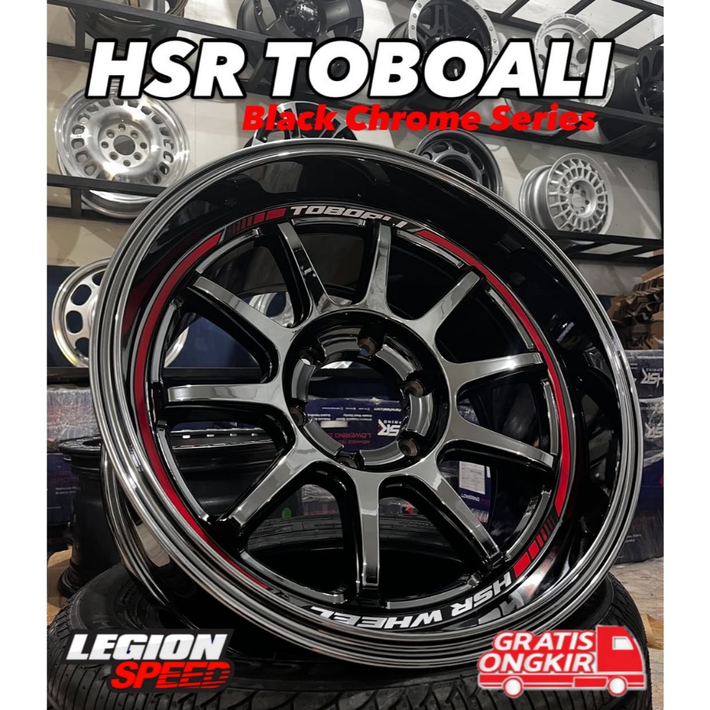 VELG HSR TOBOALI RING 18 UNTUK FORTUNER PAJERO STRADA DLL VELG HSR BLACK CHROME