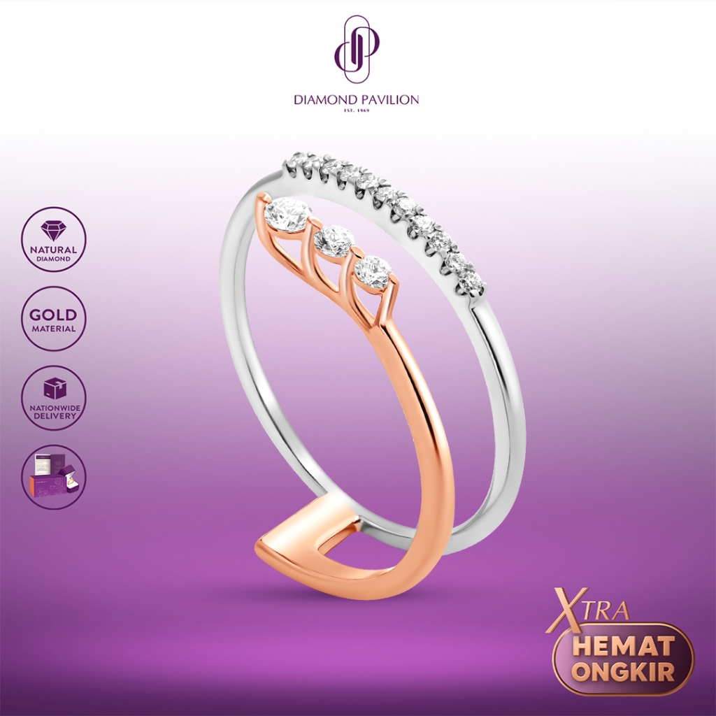 Diamond Pavilion Cincin Emas Batu Berlian Callan Ring