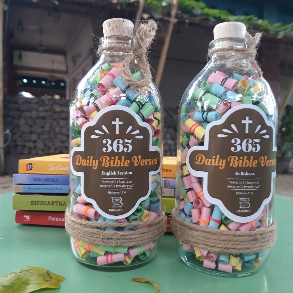 365 PCS AYAT ALKITAB HARIAN-JAR AYAT ALKITAB-DAILY BIBLE VERSES-KADO UNIK-HADIAH NATAL-HADIAH AYAT A