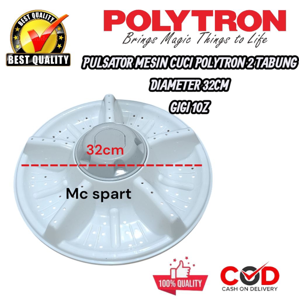 POLYTRON PWM 7357 PWM 7363 PULSATOR MESIN CUCI POLYTRON PRIMADONA 2 TABUNG DIAMETER 32CM PUTIH ABU