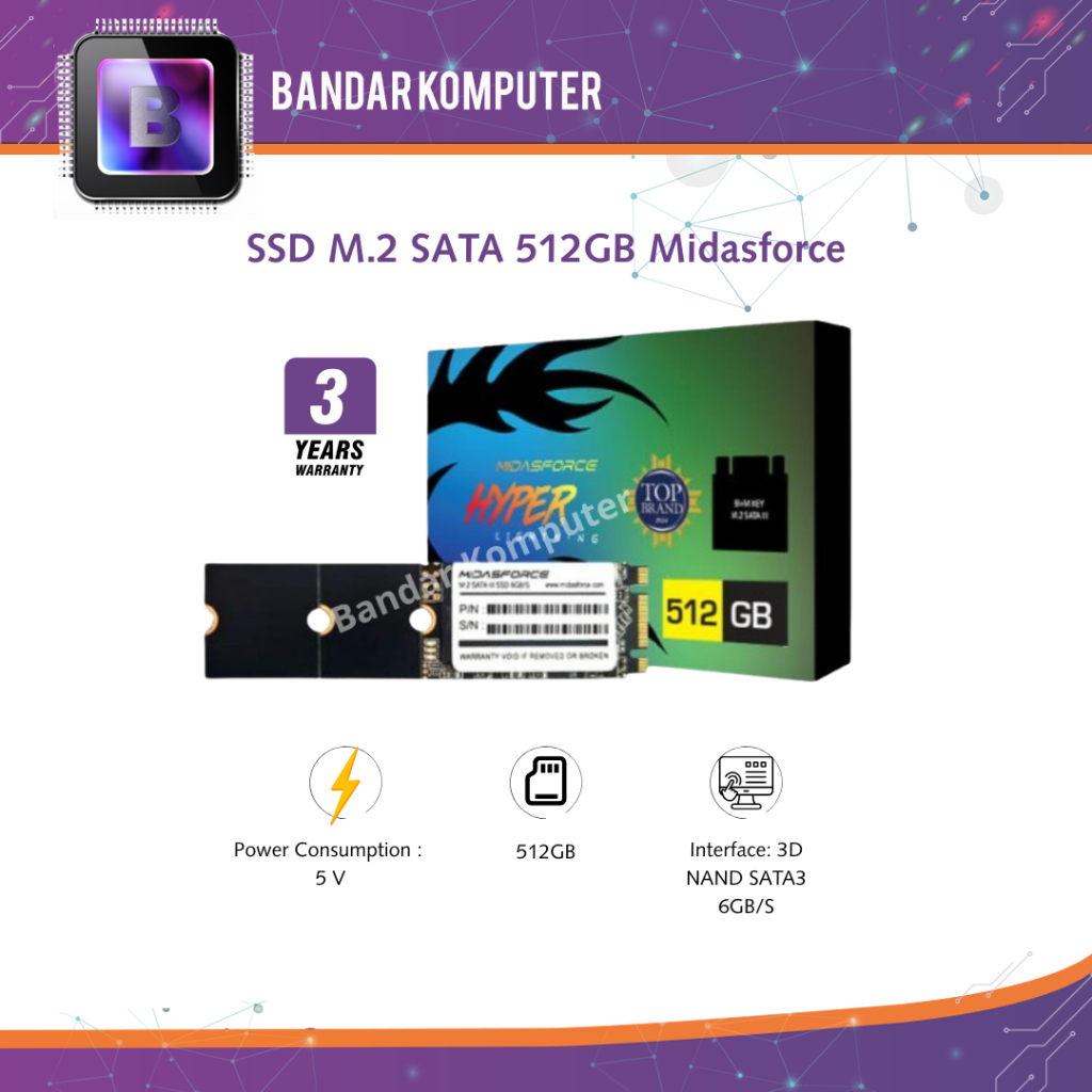 SSD M.2 SATA 512GB Midasforce