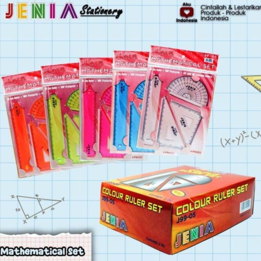 

Penggaris Set - Penggaris Set Matematika - Mathematical Set Jenia J99-05