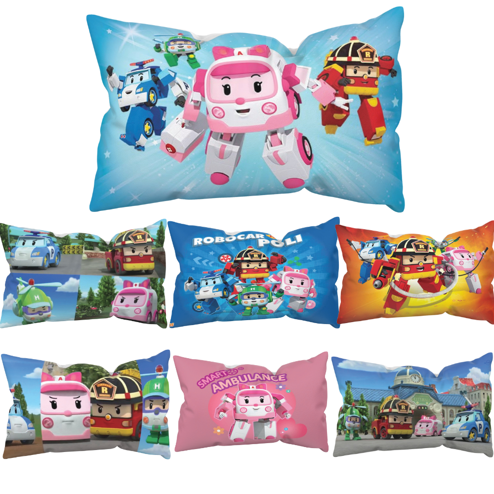 Sarung Bantal Tidur Anak (Sarung) Motif Kartun Ukuran 45x35 cm Motif Robocar Poli