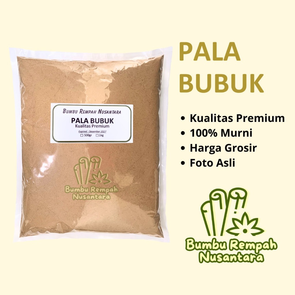 

Pala Bubuk 500g 1kg - Rempah Asli Murni | BUMBU REMPAH NUSANTARA | Bumbu Dapur Nusantara Grosir Murah