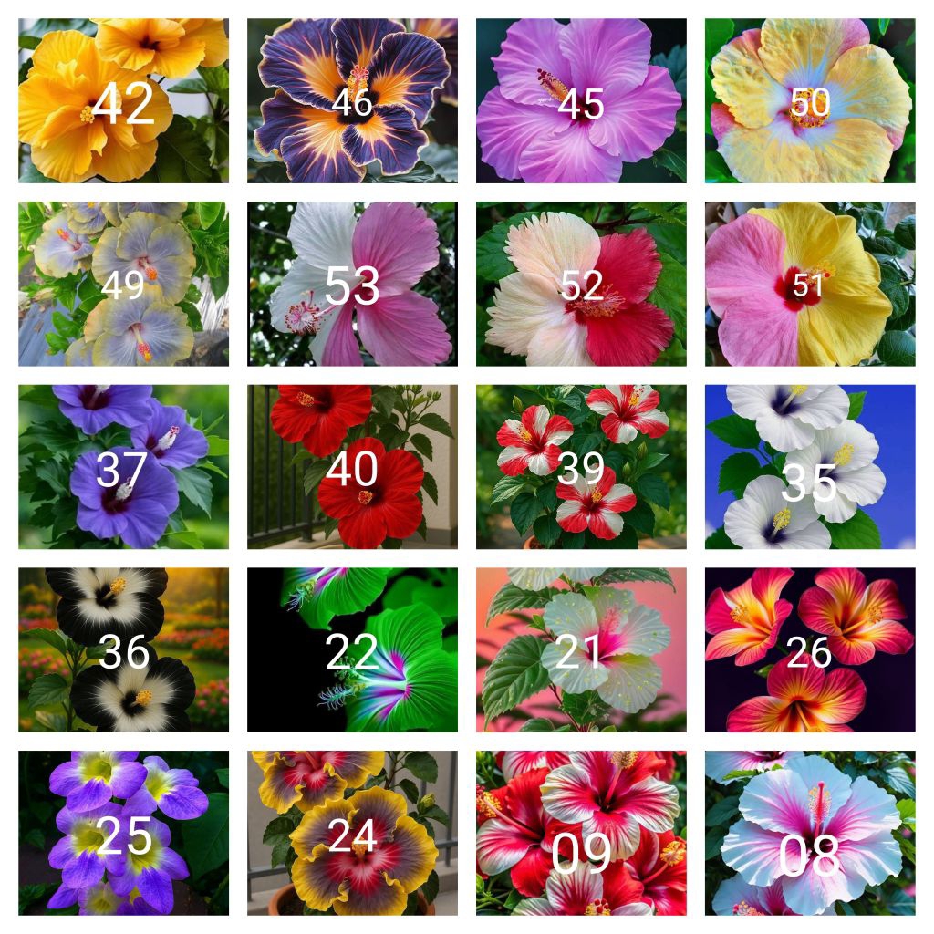 Tanaman hias paket 20 kembang sepatu jenis2x bunga