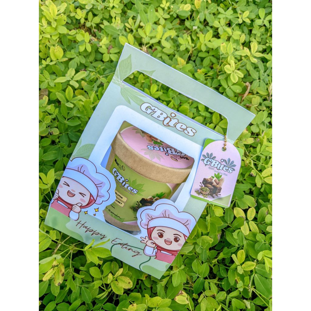 

G'Bites | Brownies bites berbasis tepung gatot, gula alami kulit singkong dengan topping biji labu