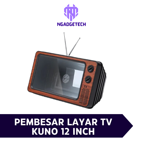 Kaca Pembesar Layar 3D Hp Model TV KUNO / Enlarged Screen Glass Magnifier Phone Holder 12" inch HD