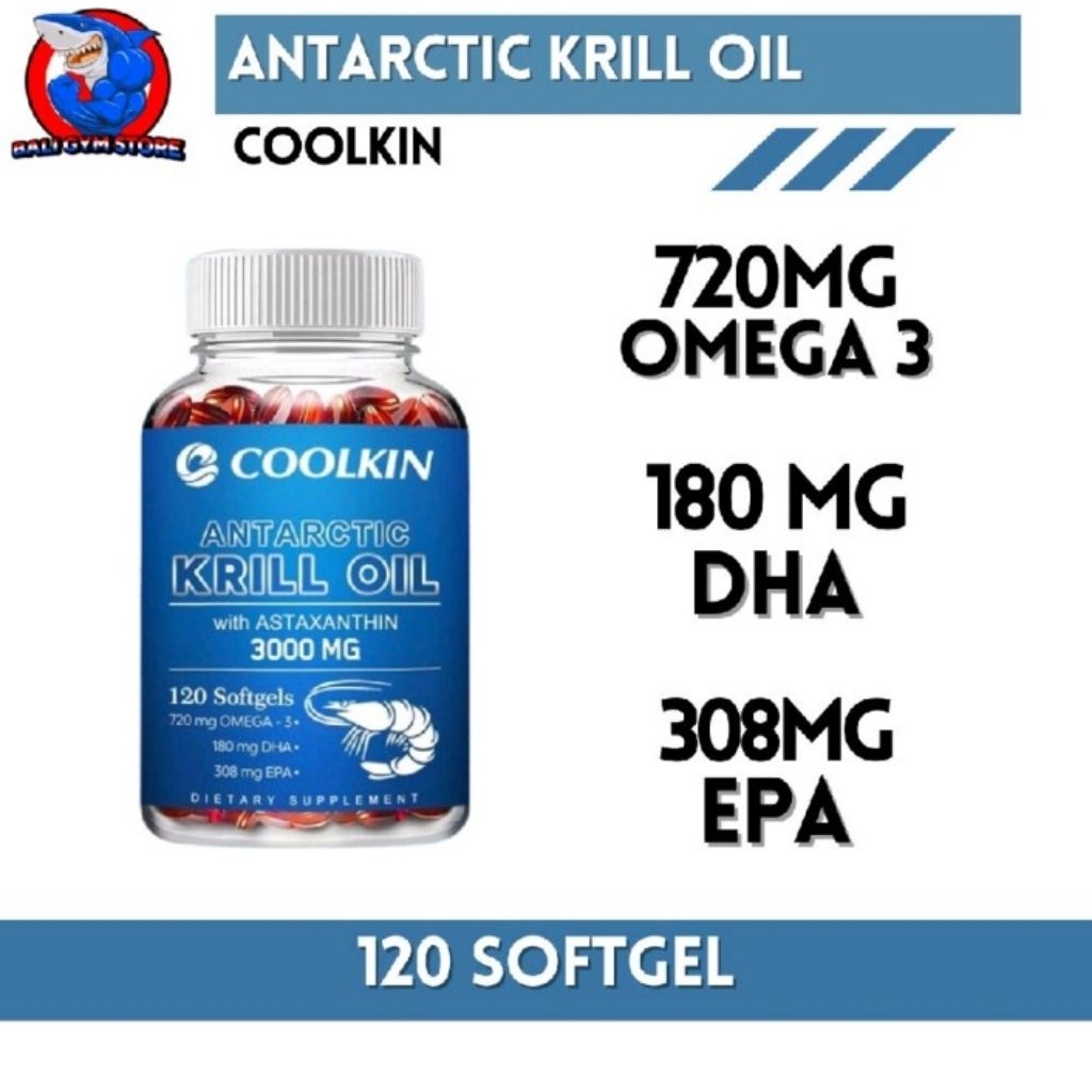 Coolkin ANTARCTIC KRILL OIL With Astaxanthin 3000Mg 120 Capsules