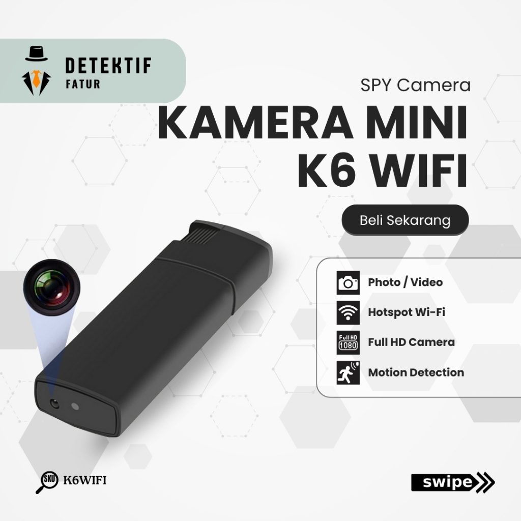 Hidden Spy Cam Camera Mini K6 lighter V8 Wifi Spycam Kamera Pengintai pengawas Tersembunyi K6WIFI