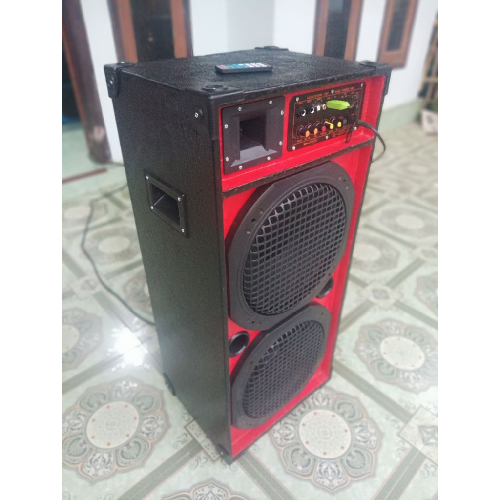 Sound Aktif 12 inch double Super Bass Bluetooth Echo Karaoke System