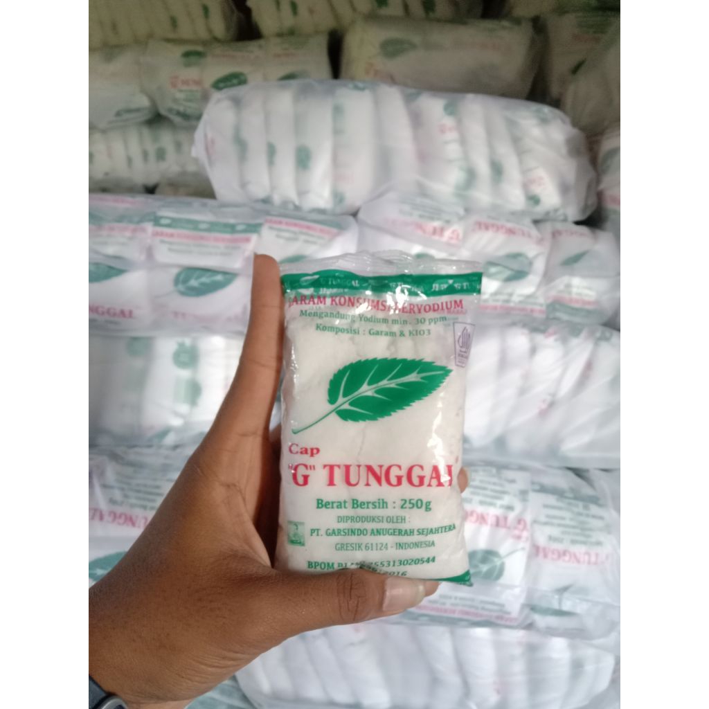 

[1 BALL 40 PCS]Garam Halus Beryodium Cap G'Tunggal Kemasan 250gr-Tekstur Halus Dan Terjamin Kualitas