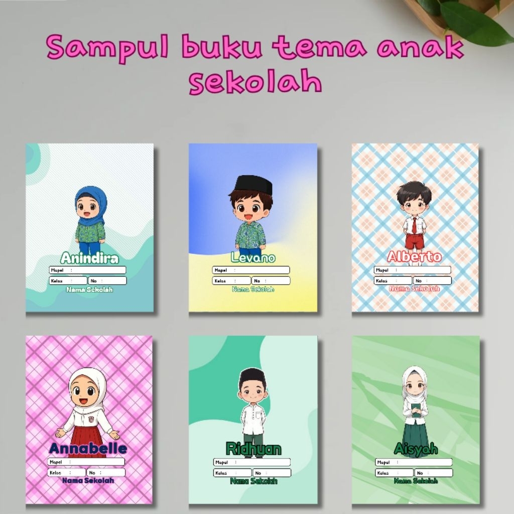 

[BISA CUSTOM NAMA] Sampul Buku Anak Tema Sekolah Lucu - Isi 5pcs | Cocok untuk PAUD TK SD