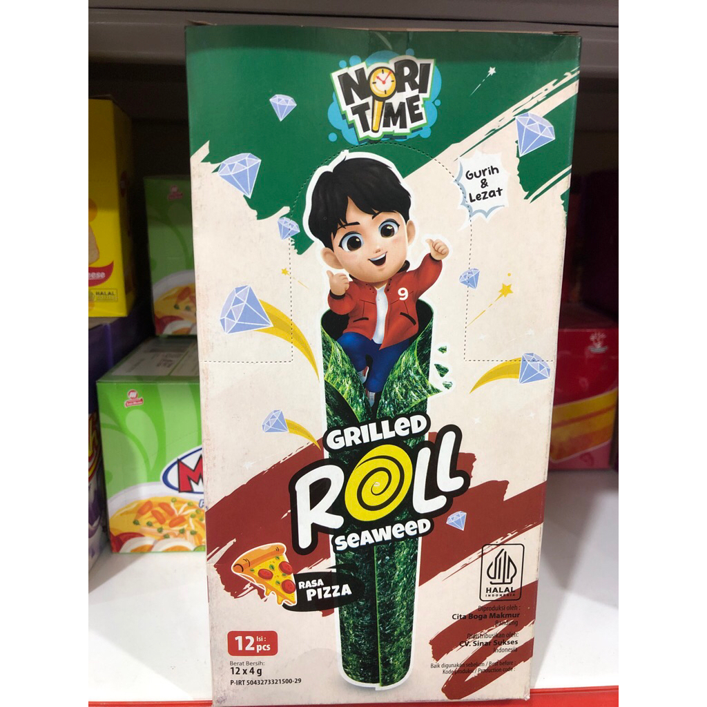 

Nori Time Roll Grilled Seaweed Rasa Pizza 12 x 4g isi 12pcs